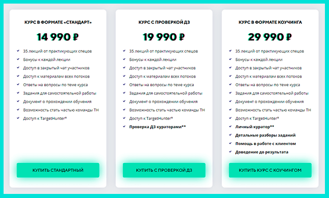 Апселл пример из онлайн школы