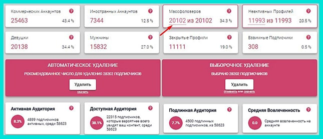 Жмем на Число найденных пользователей