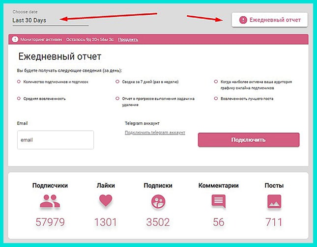 Задаем период